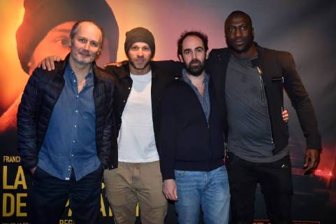 Hippolyte Girardot, Franck Gastambide, Christophe Regin et Moussa Mansaly - Avant premiere du film La Surface de Reparation au cinema UGC Bercy a Paris CELEBRITES : Avant Premiere La Surface De Reparartion - Paris - 15 01 2018 LionelUrman Panoramic 