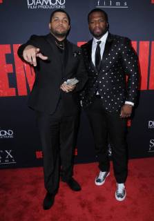 January 17, 2018 - Los Angeles, CA, U.S. - 17 January 2018 - Los Angeles, California - Curtis 50 Cent Jackson, O Shea Jackson Jr.. Den of Thieves Los Angeles Premiere held at Regal Cinemas LA Live. Photo Credit: Birdie Thompson AdMedia Los Angeles U.S. - ZUMAa123 20180117_zaa_a123_235 Copyright: xBirdiexThompsonAdmediax