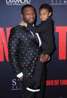 January 17, 2018 - Los Angeles, CA, U.S. - 17 January 2018 - Los Angeles, California - Curtis 50 Cent Jackson, Sire Jackson. Den of Thieves Los Angeles Premiere held at Regal Cinemas LA Live. Photo Credit: Birdie Thompson AdMedia Los Angeles U.S. - ZUMAa123 20180117_zaa_a123_203 Copyright: xBirdiexThompsonAdmediax