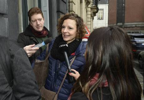 Federation Wallonia - Brussels Minister of Education and School Buildings Marie-Martine Schyns arrives for a party bureau of french-speaking Christian democrats cdH, on Monday 22 January 2018 in Namur. JOHNxTHYS 05281045