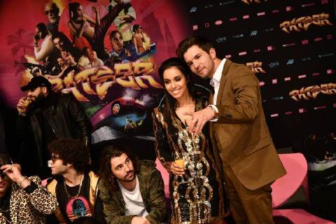 Actress Nora Gharib and Actor Matteo Simoni pictured during the premiere of the Belgian film Patser, with the actors at the Kinepolis Antwerp, Monday 22 January 2018.  YORICKxJANSENS 05281359