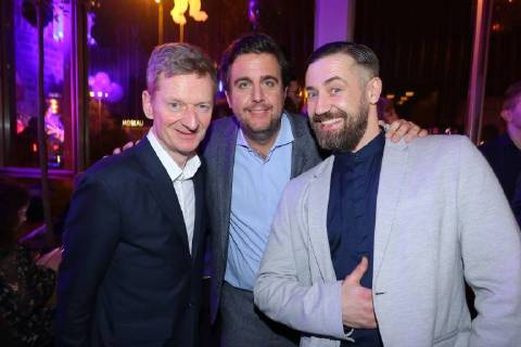 Michael Kessler Bastian Pastewka citizens Lars Dietrich at the Amazon Prime Pastewka film premiere in the cinema international Karl Marx Allee Berlin copyright imago stock people GmbH Tinkeres date 23 01 2018 film Pastewka