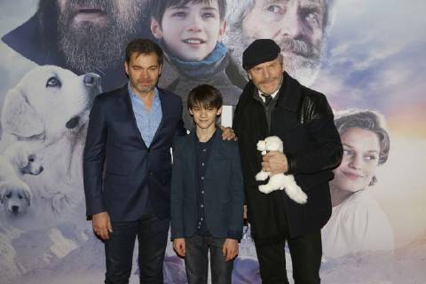 Clovis Cornillac - Felix Bossuet - Tcheky Karyo CELEBRITES : Avant Premiere Belle et Sebastien 3 - Paris - 04 02 2018 MichaelBaucher Panoramic 