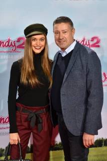 The moderator Joachim Llambi, and his daughter Katharina posing on 04 02 2018 in Cologne on the red carpet at the premiere of the cinema Wendy 2 friendship forever
