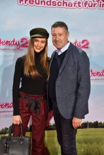 The moderator Joachim Llambi, and his daughter Katharina posing on 04 02 2018 in Cologne on the red carpet at the premiere of the cinema Wendy 2 friendship forever