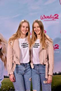 The Infulencer Finja and Svenja posing on 04 02 2018 in Cologne on the red carpet at the premiere of the cinema Wendy 2 friendship forever