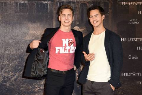 John Tan and Tim Oliver Schultz at the premiere of the movie health resorts in the former silent film cinema Delphi Berlin 07 02 2018 Foto:xF.xKernx xFuturexImage