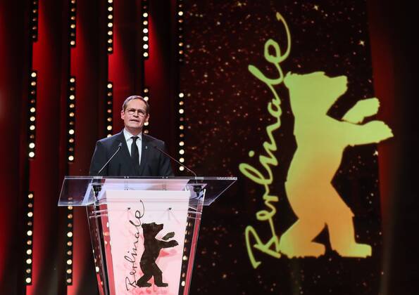 (180216) -- BERLIN, Feb. 16, 2018 -- Mayor of Berlin Michael Mueller delivers a speech during the opening ceremony of the 68th Berlin International Film Festival in Berlin, capital of Germany, Feb. 15, 2018. The 68th Berlin International Film Festival, or as it s more commonly known, the Berlinale, kicked off Thursday with an animated feature. ) (zjy) GERMANY-BERLIN-68TH INTERNATIONAL FILM FESTIVAL-OPENING CEREMONY ShanxYuqi 