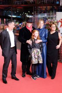 Director Laura Bispuri actresses Alba Rohrwacher and Sara Casu actor Udo Kier and Michele Carboni with Festival Director Dieter Kosslick during the premiere of the film snapshot photography xK FIGLIA MIA on the occasion of the 68 Berlin International Film Festival M Krause