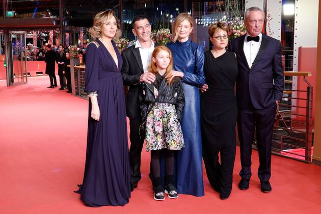 Director Laura Bispuri actresses Alba Rohrwacher Valeria Golino Sara Casu actor Udo Kier and Michele Carboni during the premiere of the film FIGLIA MIA on the occasion of the 68 International Film Festival Berlin snapshot photography xK M Krause