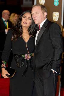 February 18, 2018 - London, London, UK - SALMA HAYEK and FRANCOIS-HENRI PINAULT arrives on the red carpet for the EE British Academy Film Awards 2018, held at the Royal Albert Hall, London, UK. London UK  - ZUMAl94_ 20180218_zaf_l94_058 Copyright: xRayxTangx
