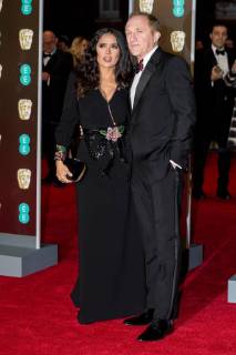 February 18, 2018 - London, London, UK - SALMA HAYEK and FRANCOIS-HENRI PINAULT arrives on the red carpet for the EE British Academy Film Awards 2018, held at the Royal Albert Hall, London, UK. London UK  - ZUMAl94_ 20180218_zaf_l94_057 Copyright: xRayxTangx