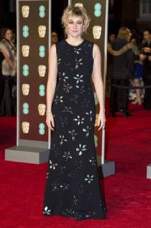 February 18, 2018 - London, London, UK - Greta Gewerwig arrives on the red carpet for the EE British Academy Film Awards 2018, held at the Royal Albert Hall. London UK  - ZUMAt138 20180218_zap_t138_058 Copyright: xRayxTangx