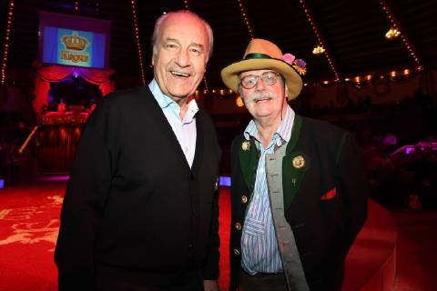 Manfred Schnelldorfer with Wolfgang M Prince Premiere Circus Krone 3 Winter Program Manege Circus Kronebau Munich 01 03 2018