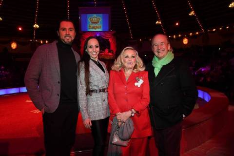 Martin Lacey jr with Jana Lacey Krone and Max Schautzer with his wife Gundel Premiere Circus Krone 3 Winter Program Manege Circus Kronebau Munich 01 03 2018