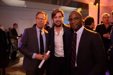 March 2, 2018 - Beverly Hills, California, U.S. - Academy governor Mark Johnson, Ruben Ostlund, director of the Oscar nominated foreign film The Square (Sweden), and presenter BARRY JENKINS at the reception for the Foreign Language Film Award category for the 90th Oscars on Friday. Beverly Hills U.S. - ZUMAz03_ 20180302_shf_z03_190 Copyright: xPhilxMcCartenx