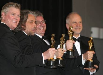 Richard R. Hoover, Paul Lambert, Gerd Nefzer and John Nelson win the Oscar in Visual Effects for Blade Runner 2049 during the 90th Annual Academy Awards (Oscars) at Hollywood & Highland Centre in California. MARCH 4th 2018  MTXx18423