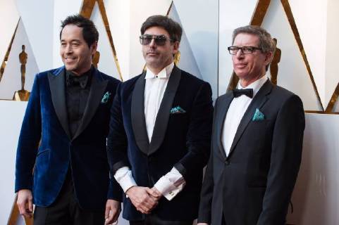 March 4, 2018 - Hollywood, California, U.S. - Oscar nominee for Best Production Design, Paul Denham Austerberry, Shane Vieau, and Jeff Melvin arrives on the red carpet of The 90th Oscars at the Dolby Theatre in Hollywood. Hollywood U.S. - ZUMAz03_ 20180304_shf_z03_282 Copyright: xPhilxMcCartenx
