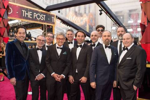 March 4, 2018 - Hollywood, California, U.S. - Oscar nominees Paul Denham Austerberry, Dan Laustsen, Jeffrey A. Melvin, Sidney Wolinsky, Christian Cooke, Nelson Ferreira, Nathan Robitaille, Shane Vieau Luis Sequeira, Brad Zoern and Glen Gauthier arrive on the red carpet of The 90th Oscars at the Dolby Theatre in Hollywood. Hollywood U.S. - ZUMAz03_ 20180304_shf_z03_292 Copyright: xSaraxWoodx