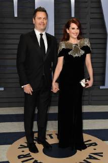 March 4, 2018 - Los Angeles, CA, U.S. - 04 March 2018 - Los Angeles, California - Nick Offerman, Megan Mullally. 2018 Vanity Fair Oscar Party following the 90th Academy Awards held at the Wallis Annenberg Center for the Performing Arts. Photo Credit: AdMedia Los Angeles U.S. - ZUMAa123 20180304_zaa_a123_462 Copyright: xBirdiexThompsonx