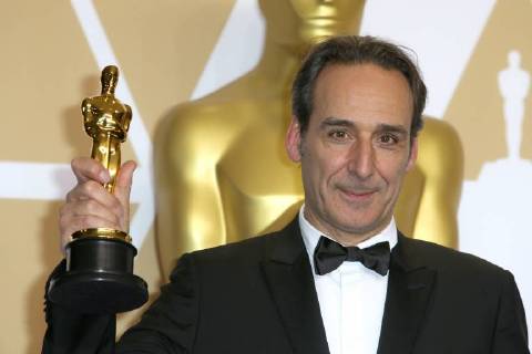 Alexandre Desplat wins the Oscar in Original Score for The Shape Of Water during the 90th Annual Academy Awards (Oscars) at Hollywood & Highland Centre in California. MARCH 4th 2018  MTXx18423