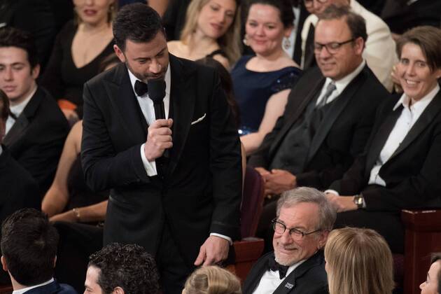 Jimmy Kimmel interviews Steven Spielberg, Oscar nominee, during the live ABC Telecast of The 90th OscarsÂ® at the DolbyÂ® Theatre in Hollywood, CA on Sunday, March 4, 2018.  Copyright: xScottxDiussax 33546_417PLX