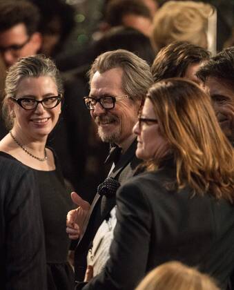Gary Oldman, Oscar nominee for Best Actor in a Leading Role, and his wife Gisele Schmidt, at The 90th OscarsÂ® at the DolbyÂ® Theatre in Hollywood, CA on Sunday, March 4, 2018.  Copyright: xAaronxPoolex 33546_425PLX