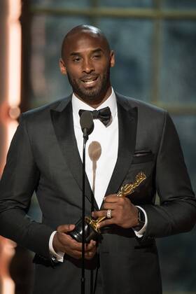 Kobe Bryant accepts the Oscar for best animated short film, for work on Dear Basketball during the live ABC Telecast of The 90th OscarsÂ® at the DolbyÂ® Theatre in Hollywood, CA on Sunday, March 4, 2018.  Copyright: xAaronxPoolex 33546_427PLX