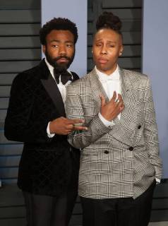 March 4, 2018 - Beverly Hills, CALIFORNIA, UNITED STATES OF AMERICA - Donald Glover and Lena Waithe on the red carpet of the 2018 Vanity Fair Oscar Party held at the Wallis Annenberg Center in Beverly Hills, California on Sunday March 4, 2018. JAVIER ROJAS PI Beverly Hills UNITED STATES OF AMERICA - ZUMAp124 20180304_zaa_p124_130 Copyright: xJavierxRojas Pix