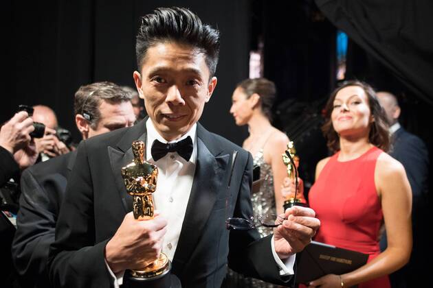 Kazuhiro Tsuji poses backstage with the Oscar for Achievement in makeup, for work on Darkest Hour during the live ABC Telecast of The 90th OscarsÂ® at the DolbyÂ® Theatre in Hollywood, CA on Sunday, March 4, 2018.  Copyright: xMattxPetitx 33546_434PLX