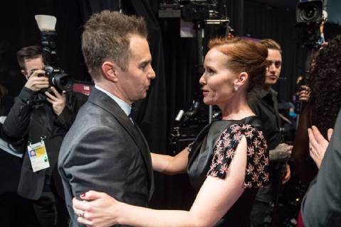 Sam Rockwell and guest backstage during the live ABC Telecast of The 90th OscarsÂ® at the DolbyÂ® Theatre in Hollywood, CA on Sunday, March 4, 2018.  Copyright: xMattxSaylesx 33546_440PLX
