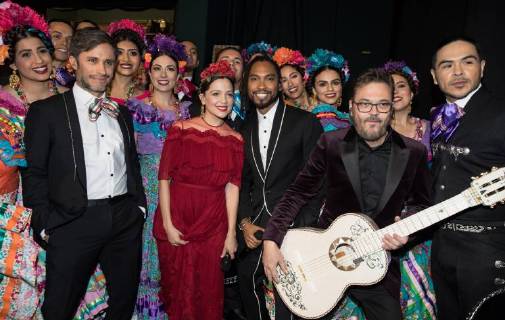 Gael Garcia Bernal, Natalia Lafourcade, Miguel backstage during the live ABC Telecast of The 90th OscarsÂ® at the DolbyÂ® Theatre in Hollywood, CA on Sunday, March 4, 2018.  Copyright: xMattxSaylesx 33546_457PLX