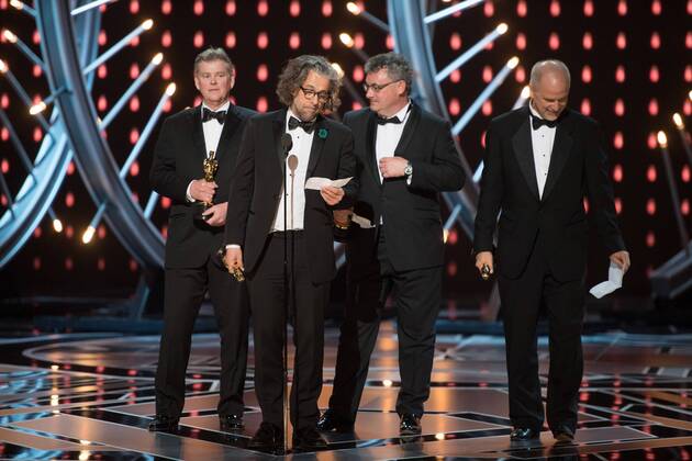 Richard R. Hoover, Paul Lambert, Gerd Nefzer and John Nelson accept the Oscar for Achievement in visual effects, for work on Blade Runner 2049 during the live ABC Telecast of The 90th OscarsÂ® at the DolbyÂ® Theatre in Hollywood, CA on Sunday, March 4, 2018.  Copyright: xAaronxPoolex 33546_501PLX