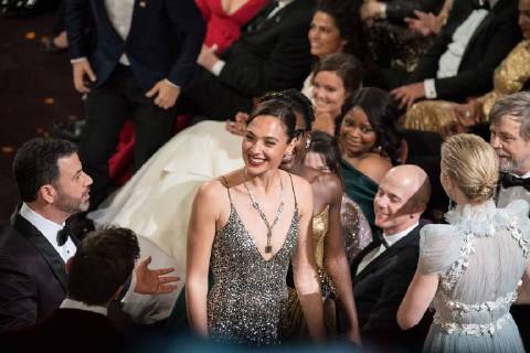 Gal Gadot and Jimmy Kimmel during the live ABC Telecast of The 90th OscarsÂ® at the DolbyÂ® Theatre in Hollywood, CA on Sunday, March 4, 2018.  Copyright: xScottxDiussax 33546_516PLX