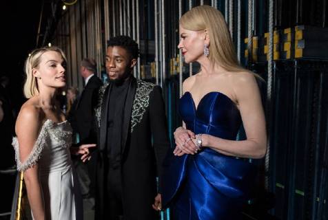 Margot Robbie, Chadwick Boseman and Nicole Kidman backstage during the live ABC Telecast of The 90th OscarsÂ® at the DolbyÂ® Theatre in Hollywood, CA on Sunday, March 4, 2018.  Copyright: xMattxPetitx 33546_531PLX