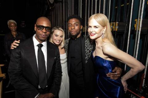 Dave Chapelle, Margot Robbie, Chadwick Boseman and Nicole Kidman backstage during the live ABC Telecast of The 90th OscarsÂ® at the DolbyÂ® Theatre in Hollywood, CA on Sunday, March 4, 2018.  Copyright: xMattxPetitx 33546_533PLX