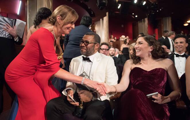 Oscar nominees Allison Janney and Jordan Peele, and Chelsea Peretti during The 90th OscarsÂ® at the DolbyÂ® Theatre in Hollywood, CA on Sunday, March 4, 2018.  Copyright: xToddxWawrychukx 33546_560PLX