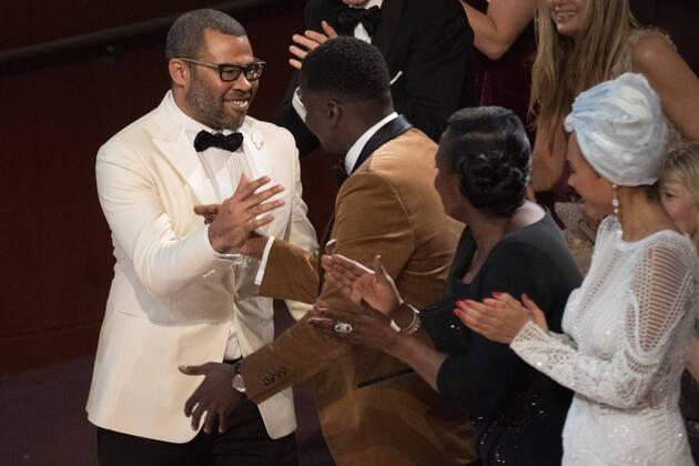 Jordan Peele receives the Oscar for Best Original Screenplay for work on Get Out during the live ABC Telecast of The 90th OscarsÂ® at the DolbyÂ® Theatre in Hollywood, CA on Sunday, March 4, 2018.  Copyright: xScottxDiussax 33546_597PLX