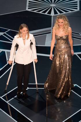 Jodi Foster and Jennifer Lawrence present the Oscar for best actress in a leading role during the live ABC Telecast of the 90th OscarsÂ® at the DolbyÂ® Theatre in Hollywood, CA on Sunday, March 4, 2018.  Copyright: xSaraxWoodx 33546_631PLX