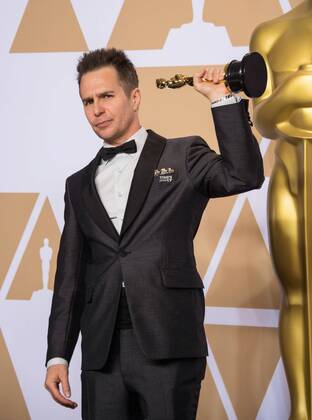 Sam Rockwell poses backstage with the Oscar for performance by an actor in a supporting role, for work on Three Billboards Outside Ebbing, Missouri during the live ABC Telecast of The 90th OscarsÂ® at the DolbyÂ® Theatre in Hollywood, CA on Sunday, March 4, 2018.  Copyright: xMichaelxBakerx 33546_639PLX