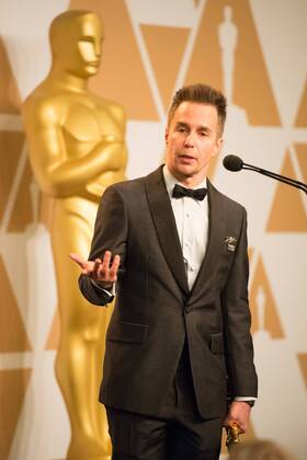 Sam Rockwell poses backstage with the Oscar for Performance by an actor in a supporting role, for work on Three Billboards Outside Ebbing, Missouri during the live ABC Telecast of The 90th OscarsÂ® at the DolbyÂ® Theatre in Hollywood, CA on Sunday, March 4, 2018.  Copyright: xMichaelxYadax 33546_643PLX