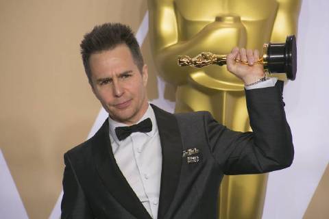 March 4, 2018 - Hollywood, California, U.S - Actor Sam Rockwell, winner of the Best Actor in a Supporting Role award for Three Billboards Outside Ebbing, Missouri, poses in the press room during the 90th Annual Academy Awards held at the Loews Hollywood Hotel on Sunday March 4, 2018 in Hollywood, California. Hollywood U.S. - ZUMAp124 20180304_zaa_p124_222 Copyright: xArianaxRuizx