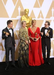 HOLLYWOOD, CA - MARCH 4: Sam Rockwell, Frances McDormand, Allison Janney, Gary Oldman, in the press room at the 90th Academy Awards at the Dolby Theatre in Hollywood, California on March 4, 2018. Copyright: xFayexSadoux