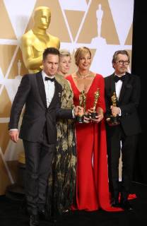 HOLLYWOOD, CA - MARCH 4: Sam Rockwell, Frances McDormand, Allison Janney, Gary Oldman, in the press room at the 90th Academy Awards at the Dolby Theatre in Hollywood, California on March 4, 2018. Copyright: xFayexSadoux