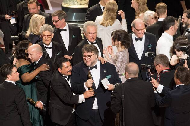 Guillermo Rodriguez, Guillermo del Toro and cast and crew accept the Oscar for Best motion picture of the year for work on The Shape of Water during the live ABC Telecast of The 90th OscarsÂ® at the DolbyÂ® Theatre in Hollywood, CA on Sunday, March 4, 2018.  Copyright: xValeriexDurantx 33546_692PLX