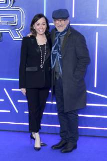American film producer Kristie Macosko Krieger and American filmmaker Steven Spielberg attend the European Premiere of Ready Player One at Vue West End in London. MARCH 19th 2018  MESx18643