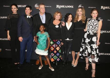 March 23, 2018 - Burbank, CA, U.S. - 23 March 2018 - Burbank, California - Whitney Cummings, Michael Fishman, John Goodman, Roseanne Barr, Sarah Gilbert, Sarah Chalke, Emma Kenney, Jayden Rey. Roseanne Premiere Event held at Walt Disney Studios. Photo Credit: AdMedia Burbank U.S. - ZUMAa123 20180323_zaa_a123_097 Copyright: xF.xSadoux