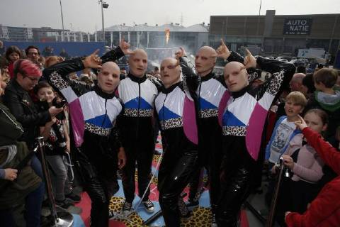The dancers of the Baba Yega formation pictured at the official premiere of Baba Yega movie in Antwerp kinepolis, Sunday 25 March 2018. The film will be released on 28 March.  NICOLASxMAETERLINCK 05318227