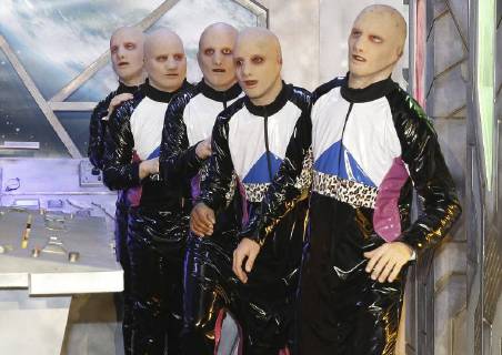 The dancers of Baba Yega pose for a group picture during the official premiere of Baba Yega movie in Antwerp kinepolis, Sunday 25 March 2018. The film will be released on 28 March.  NICOLASxMAETERLINCK 05318254