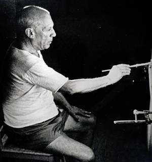 Photograph of Pablo Picasso (1881-1973) a Spanish painter, sculptor, printmaker, ceramicist, stage designer, poet, and playwright. Dated 20th century 917_05_WHA_102_0447